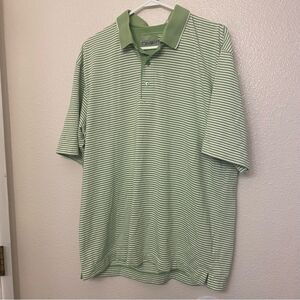 Cutter and Buck dri tech Men’s‎ Performance Golf Polo green Stripe shirt L